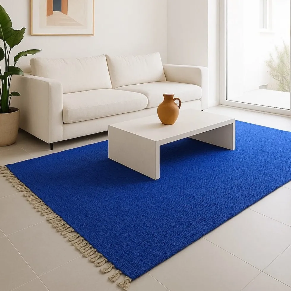 Tapis Artisanal - Bleu dur