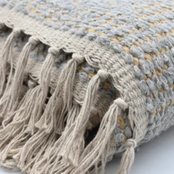 Tapis artisanal en sisal et coton 160x95 - Gris clair