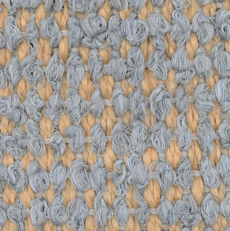 Tapis artisanal en sisal et coton 160x95 - Gris clair