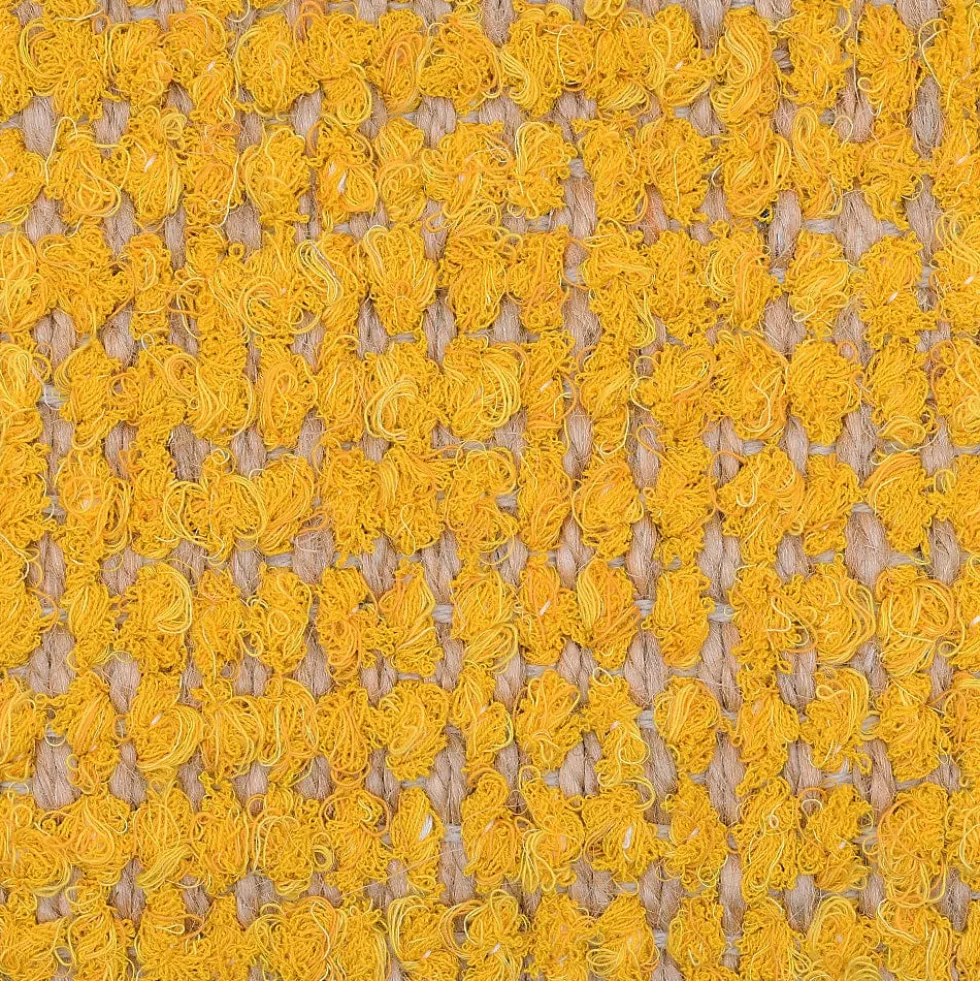 Tapis artisanal en sisal et coton 160x95 - Jaune