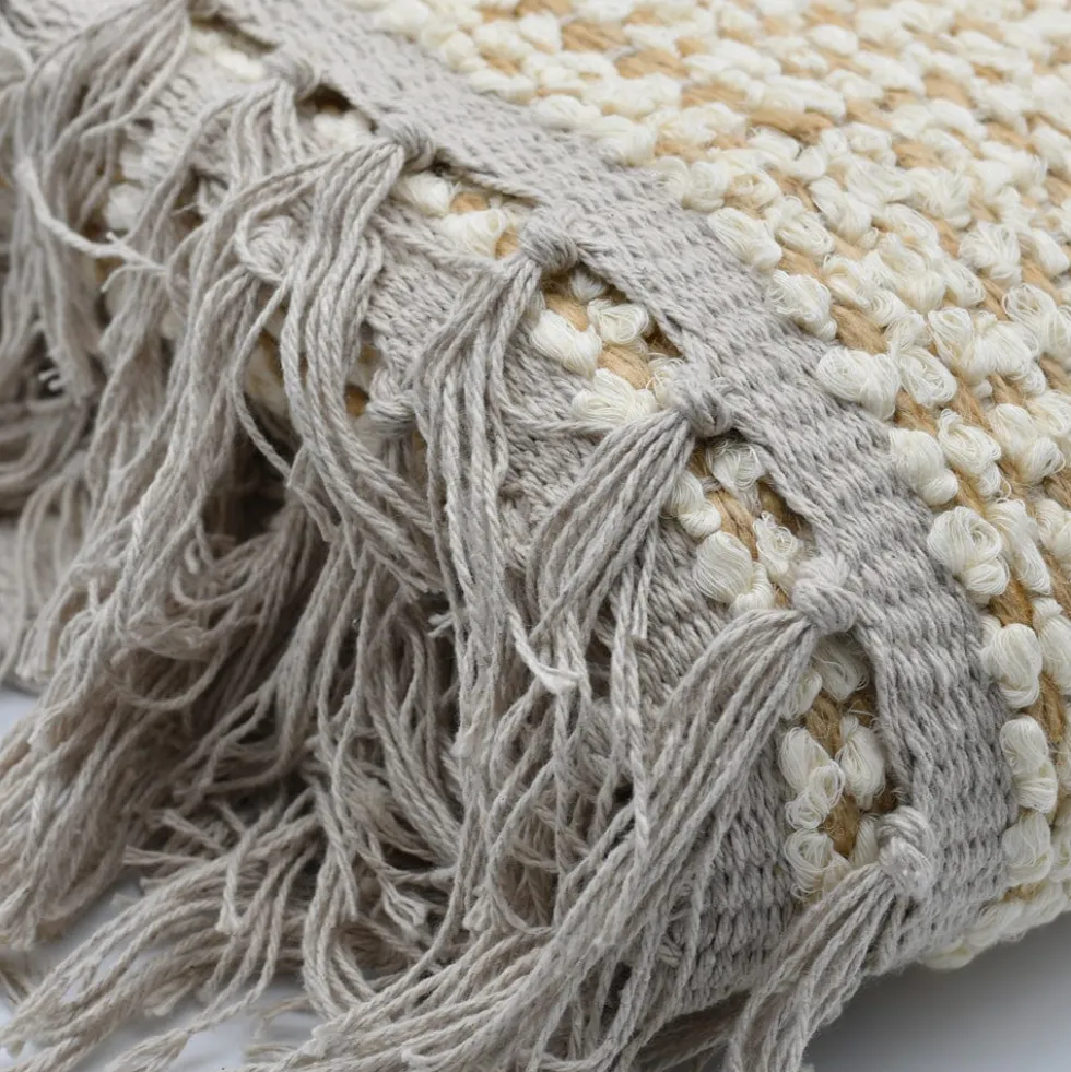 Tapis artisanal en sisal et coton 160x95 - Blanc