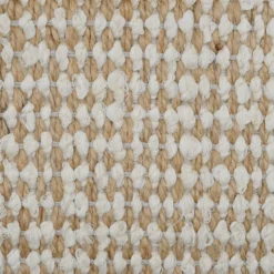 Tapis artisanal en sisal et coton 160x95 - Blanc