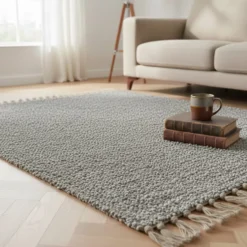 Tapis Artisanal - Gris clair