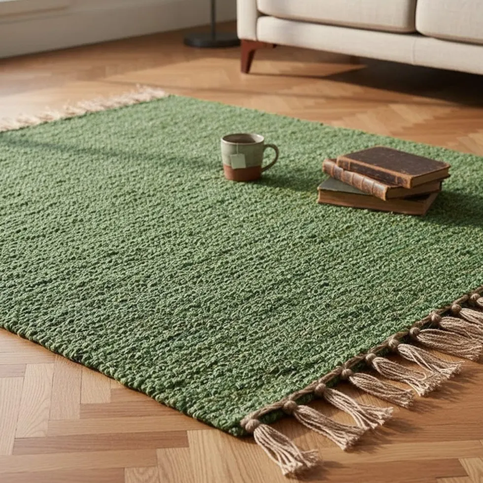 Tapis Artisanal - Vert moyen
