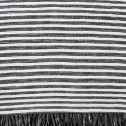 Tapis coton rayé Gris et blanc