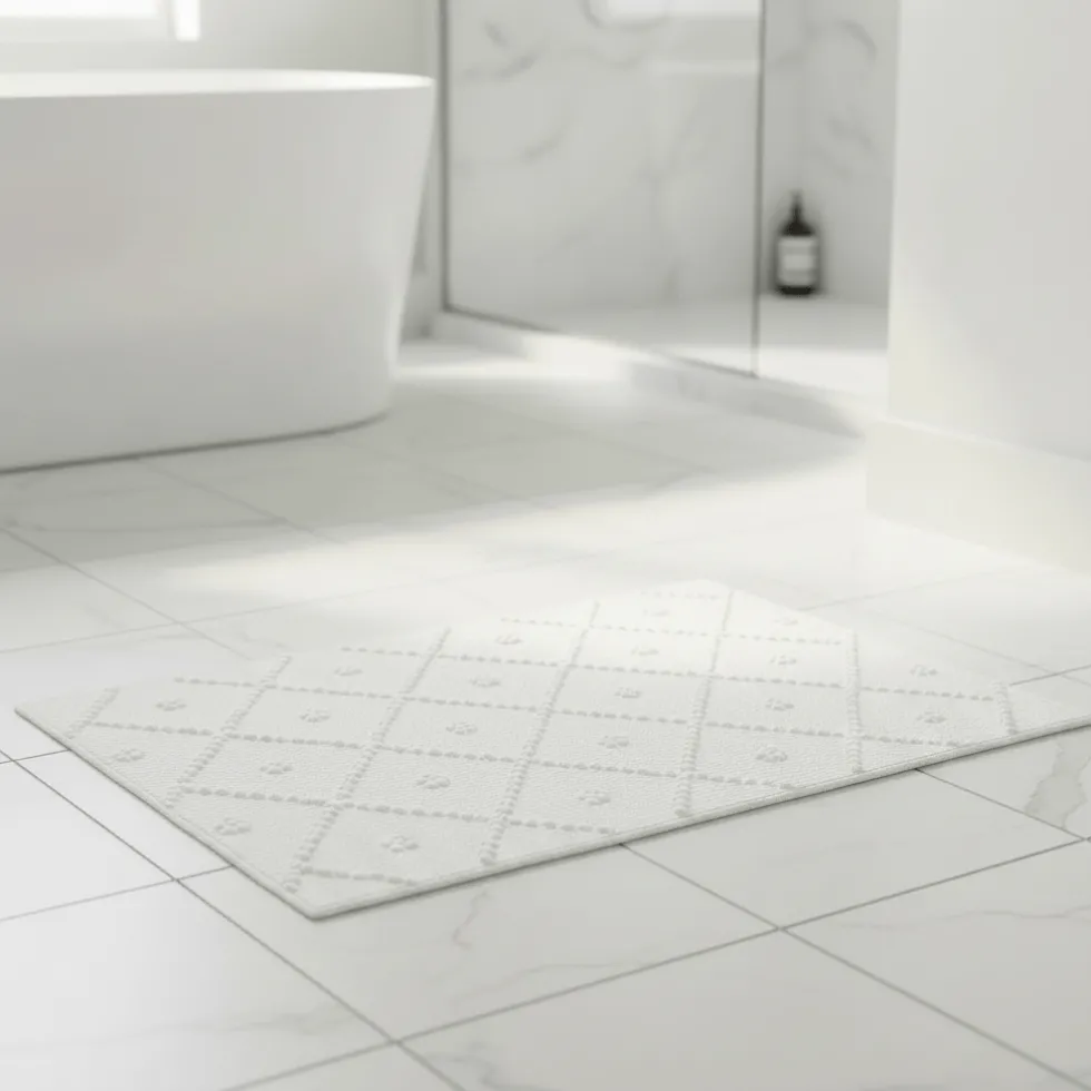 Tapis de salle de bain 60x40 - Blanc