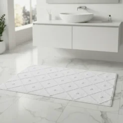 Tapis de salle de bain 100x50 - Blanc