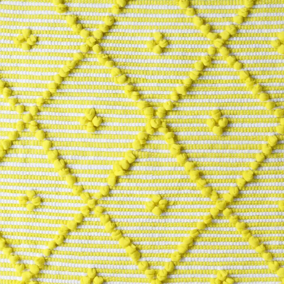 Tapis de salle de bain 100x50 - Jaune & Blanc