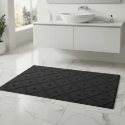 Tapis de salle de bain 100x50 - Noir