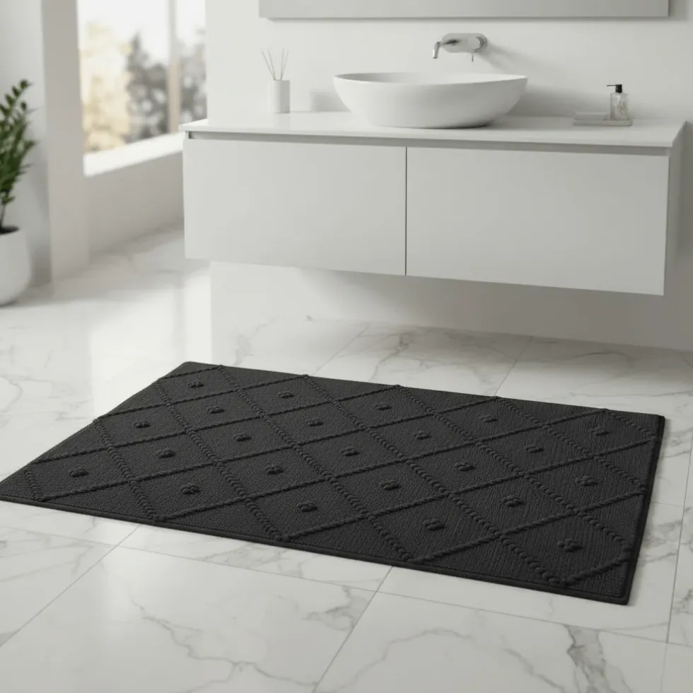Tapis de salle de bain 100x50 - Noir