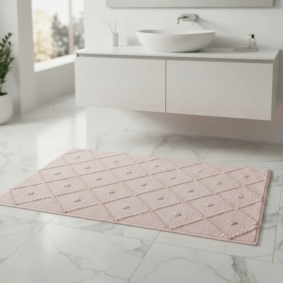 Tapis de salle de bain 100x50 - Rose