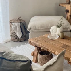 Tapis en coton Blanc écru