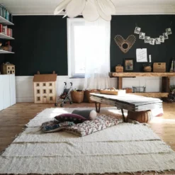 Tapis en coton Blanc écru