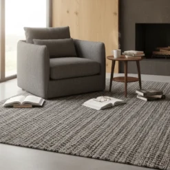 Tapis en fibres mélangées - Gris