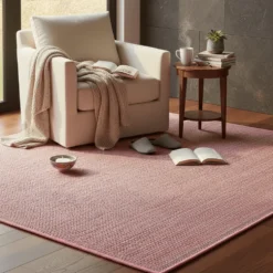 Tapis en fibres mélangées - Rose