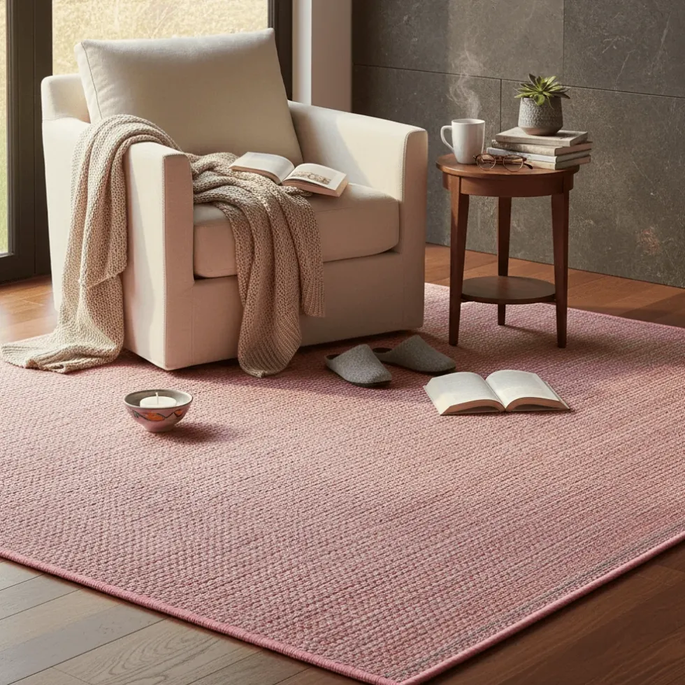 Tapis en fibres mélangées - Rose