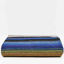 Tapis fin en coton 210x150 - Bleu dur