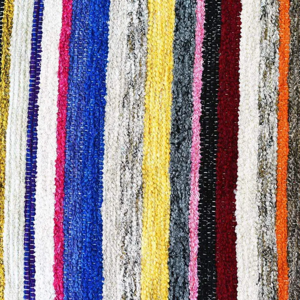 Tapis épais en coton à larges rayures
