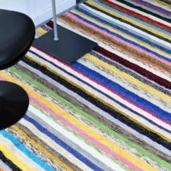 Tapis épais en coton à larges rayures