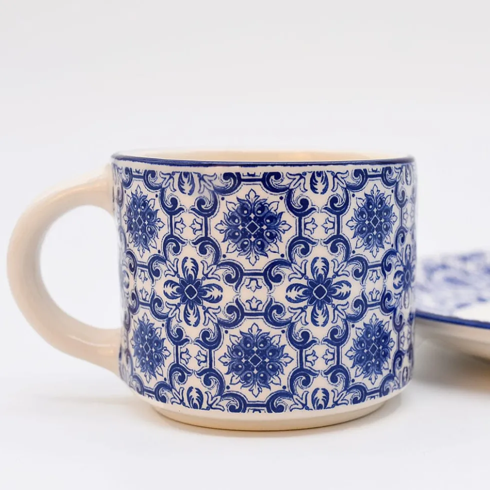 Tasse à café en céramique "Padrão" - Bleu
