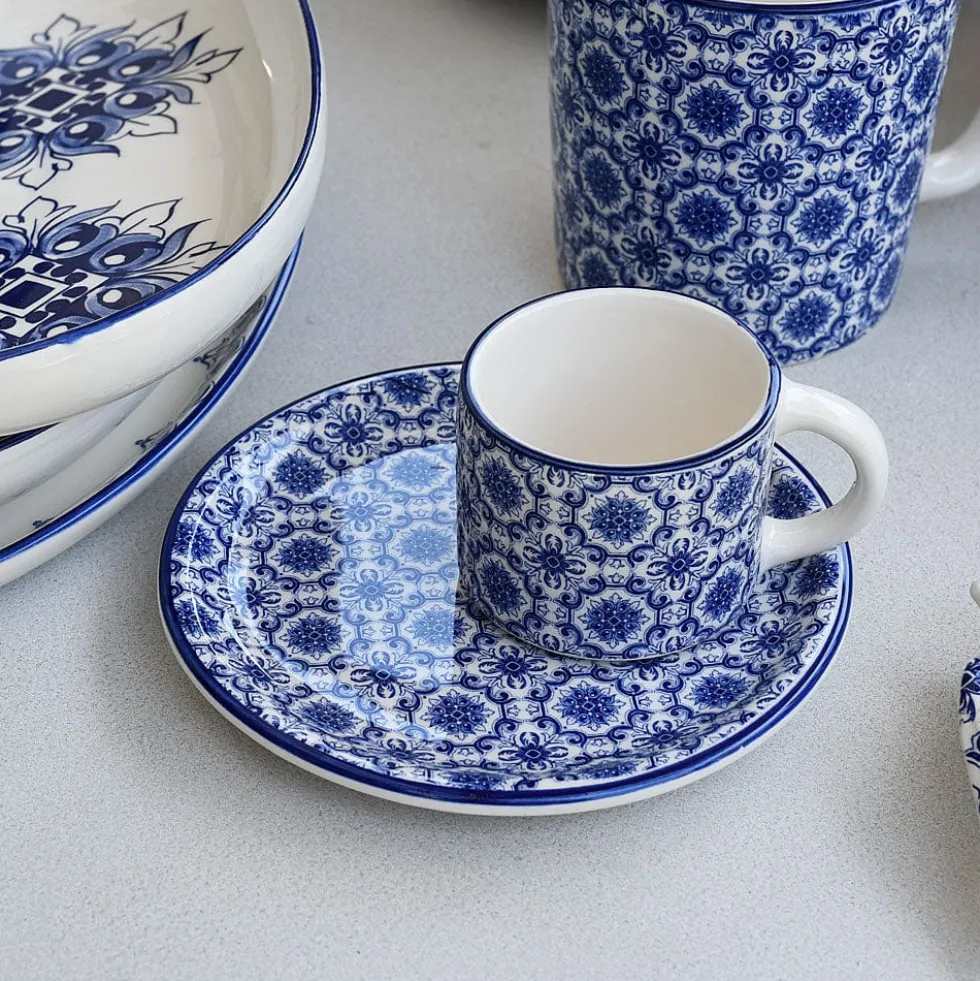 Tasse à café en céramique "Padrão" - Bleu
