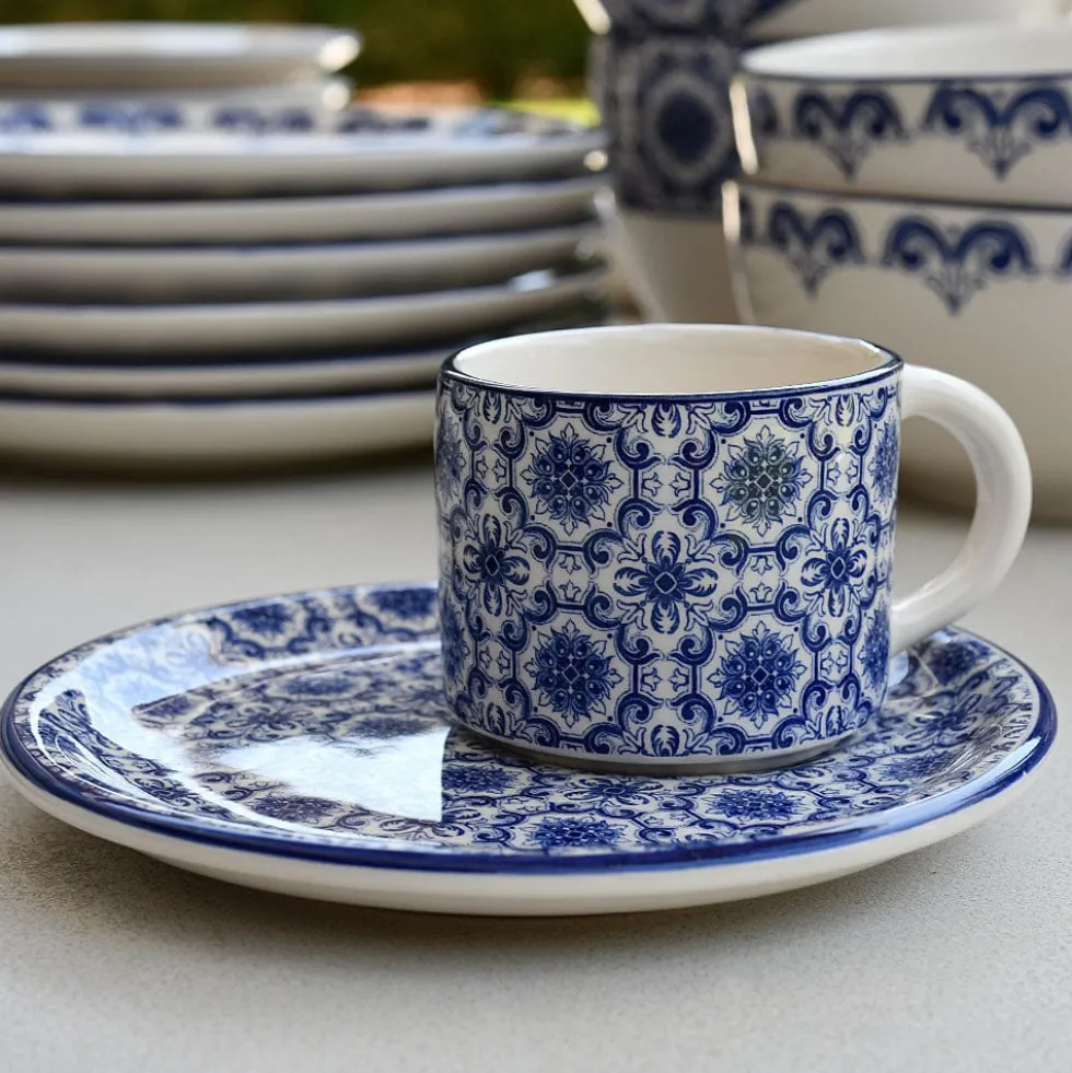 Tasse à café en céramique "Padrão" - Bleu