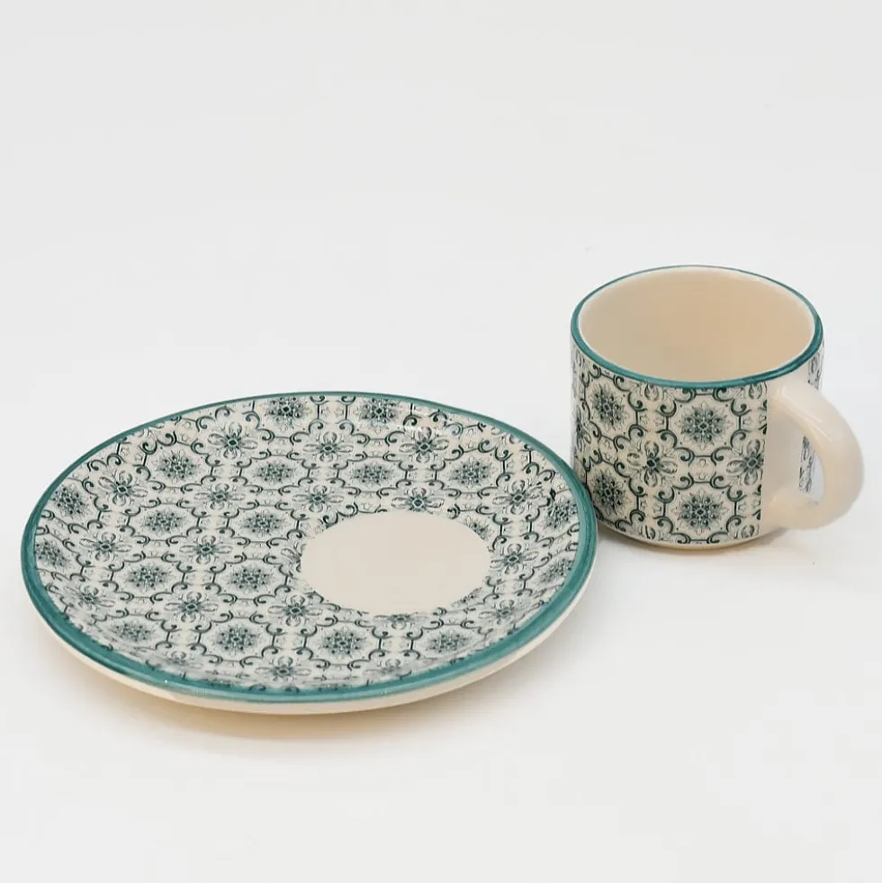 Tasse à café en céramique "Padrão" - Verte