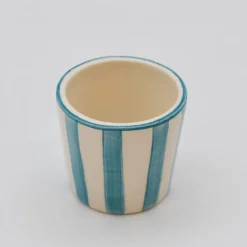 Tasse à espresso rayée "Costa Nova Mar" - Turquoise