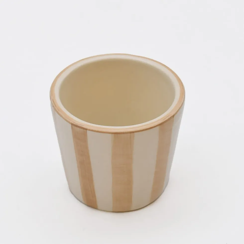 Tasse à espresso rayée "Costa Nova Mar" - Moka