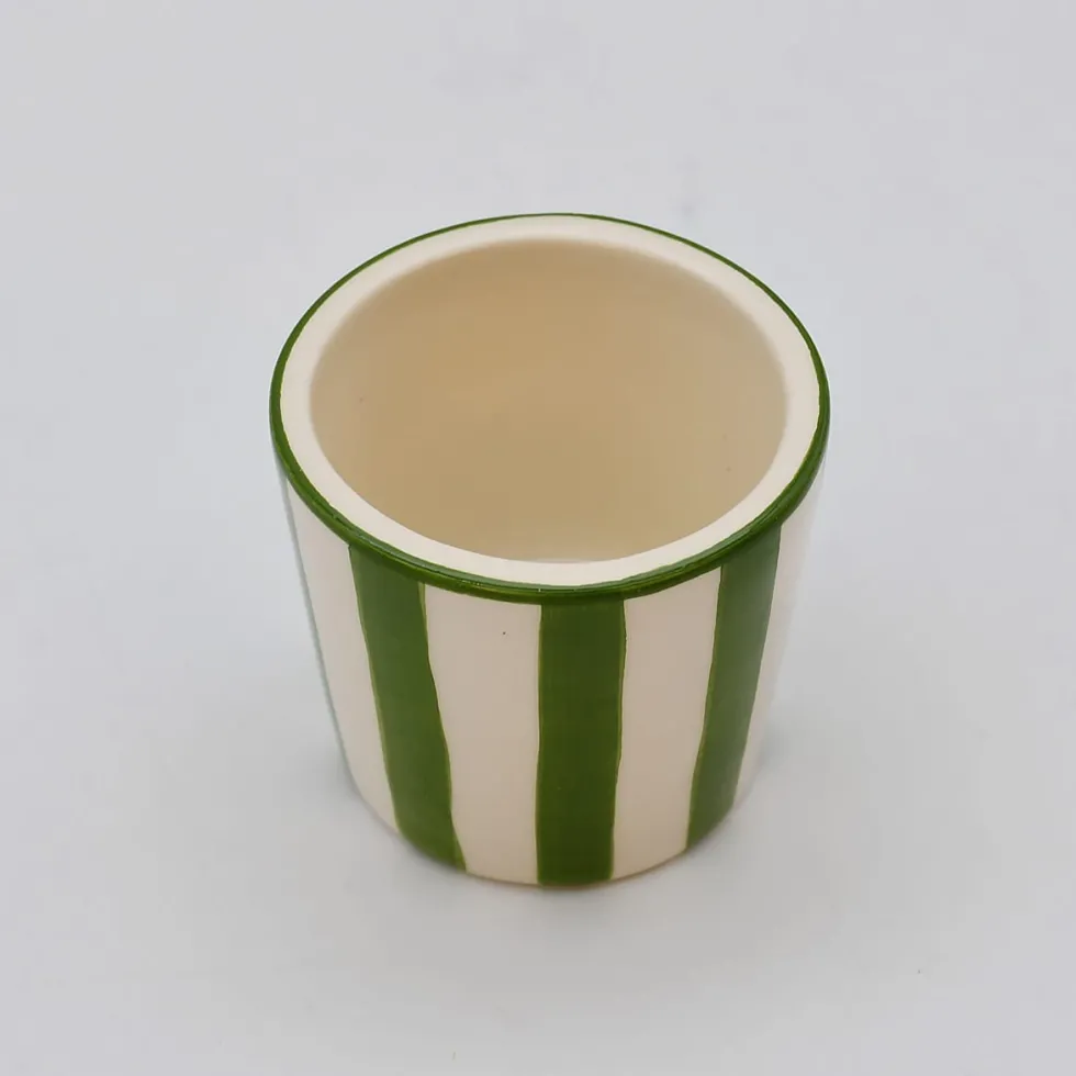 Tasse à espresso rayée "Costa Nova Mar" - Vert