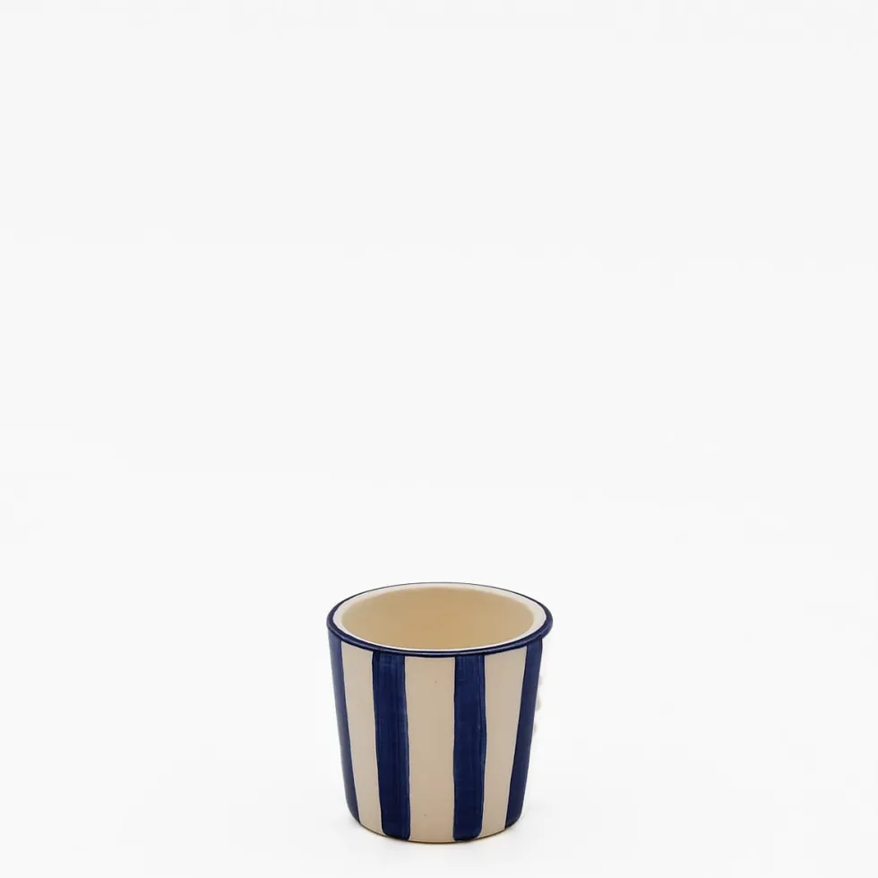 Tasse à espresso rayée "Costa Nova Mar" - Bleu