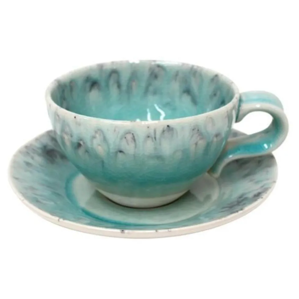 Tasse à thé et en grès "Madeira" - Verte