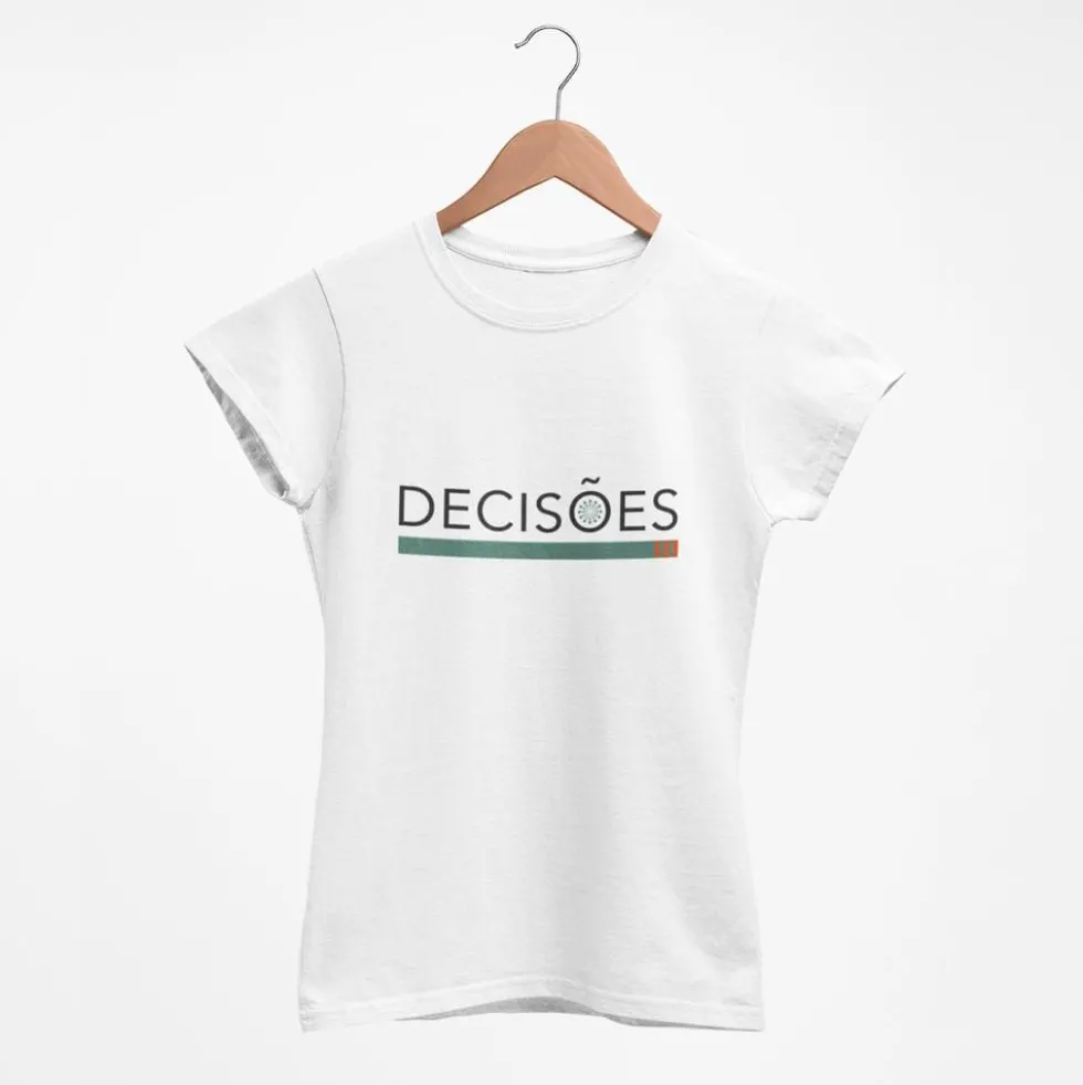 Tee-shirt femme "Decisões" - Blanc