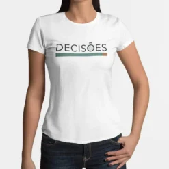 Tee-shirt femme "Decisões" - Blanc