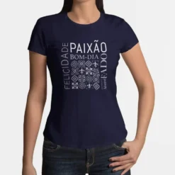 Tee-shirt femme "Paixão" - Bleu marine