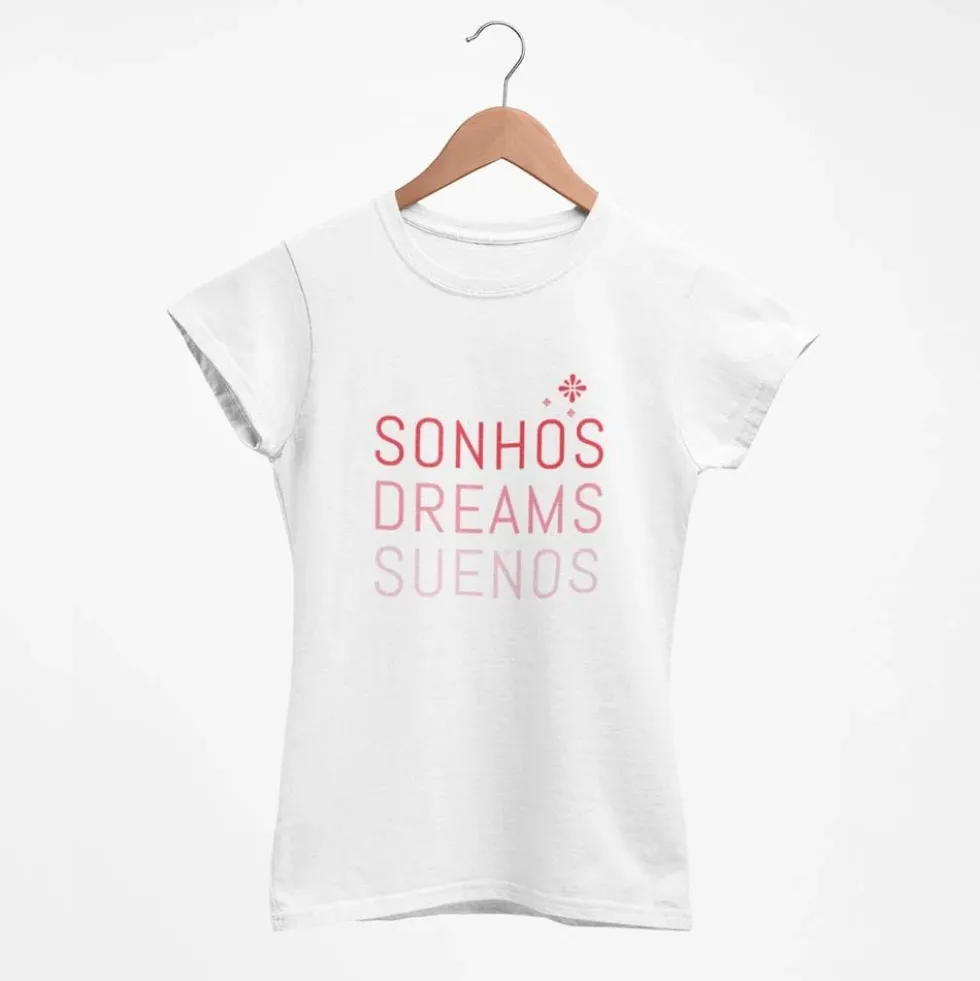 Tee-shirt femme "Sonhos" - Blanc