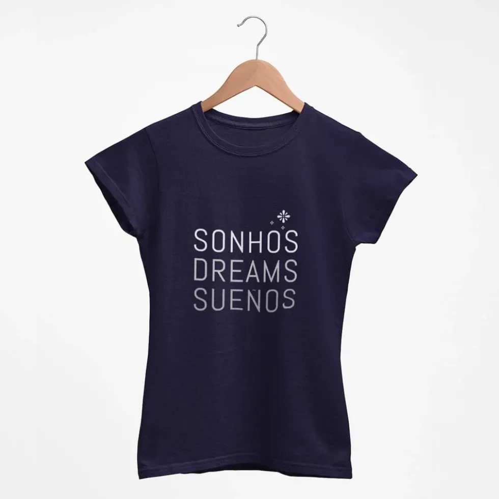 Tee-shirt femme "Sonhos" - Bleu marine
