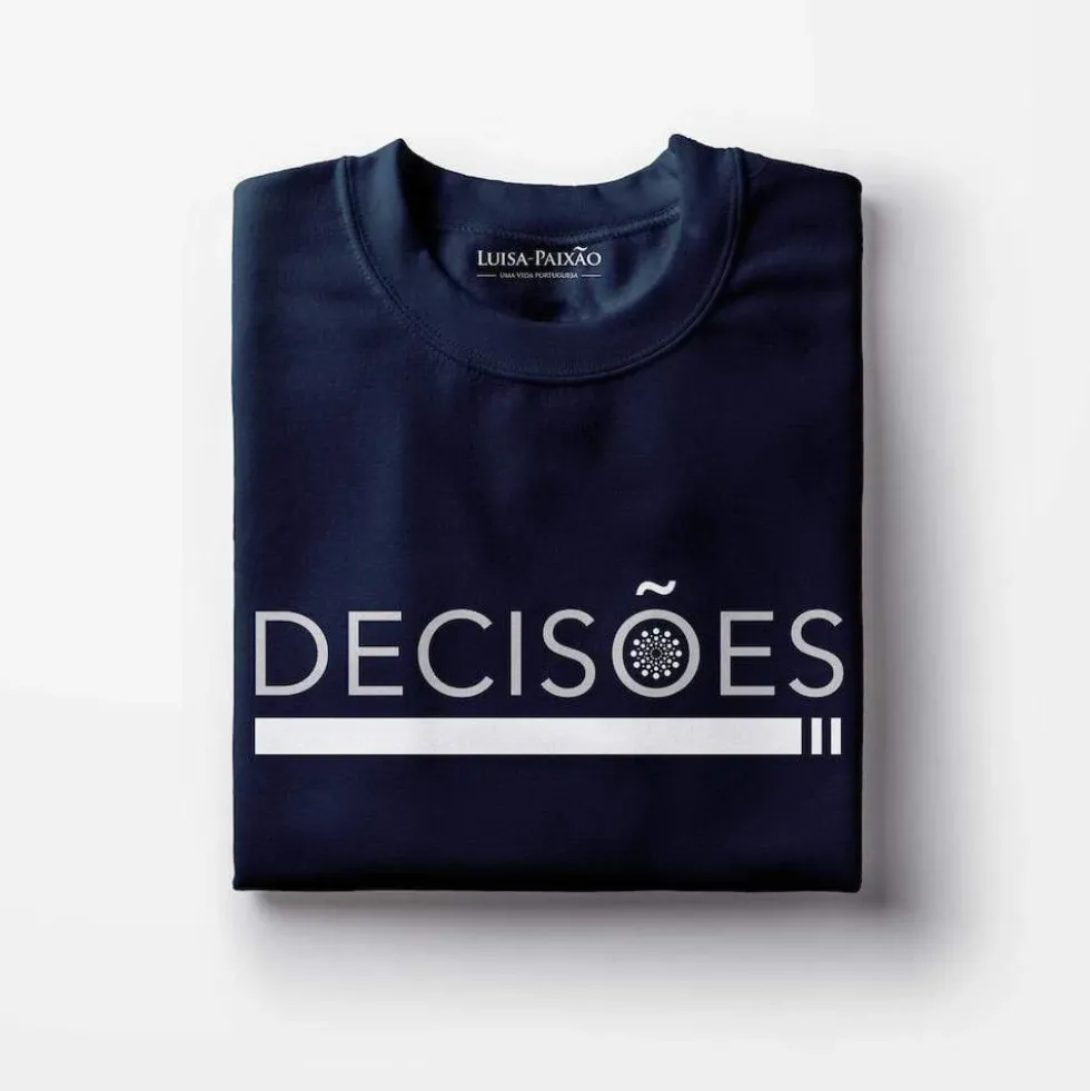 Tee-shirt unisexe "Decisões" - Bleu