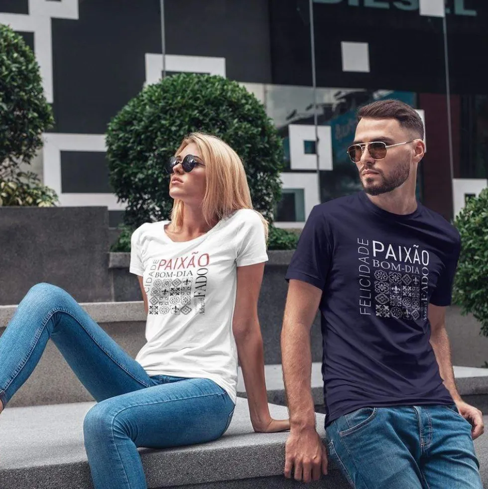 Tee-shirt unisexe "Paixão" - Bleu