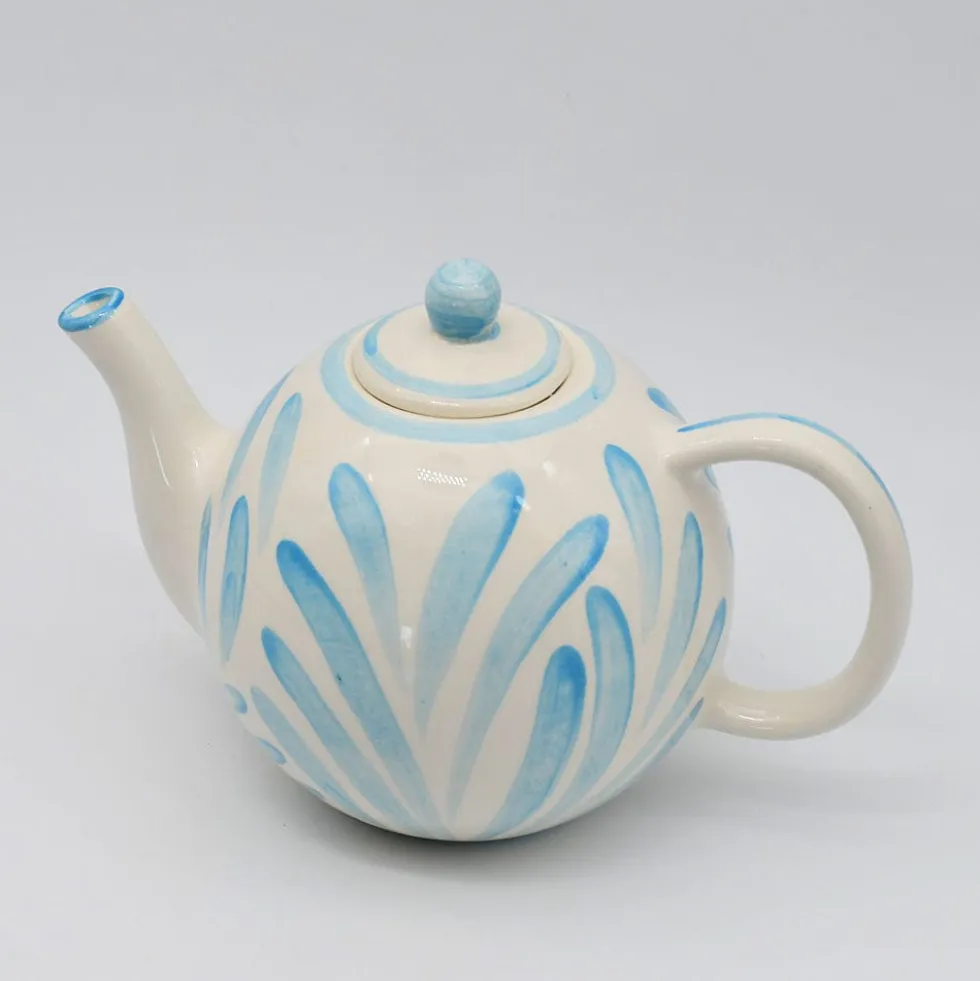 Théière boule en céramique "Andorinha" - Turquoise