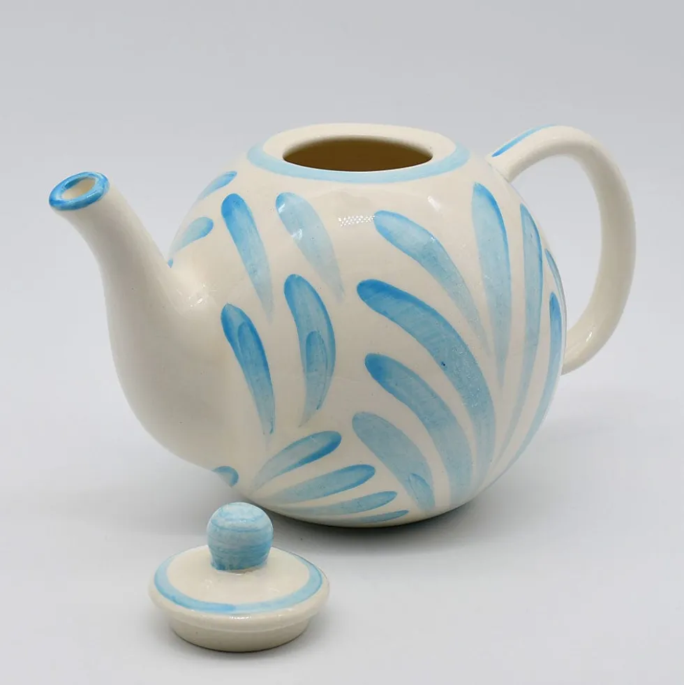 Théière boule en céramique "Andorinha" - Turquoise
