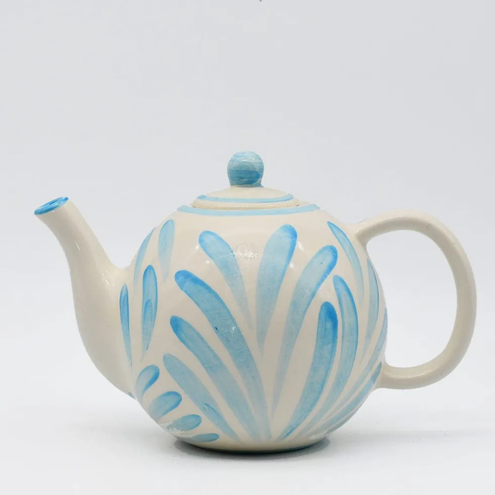 Théière boule en céramique "Andorinha" - Turquoise