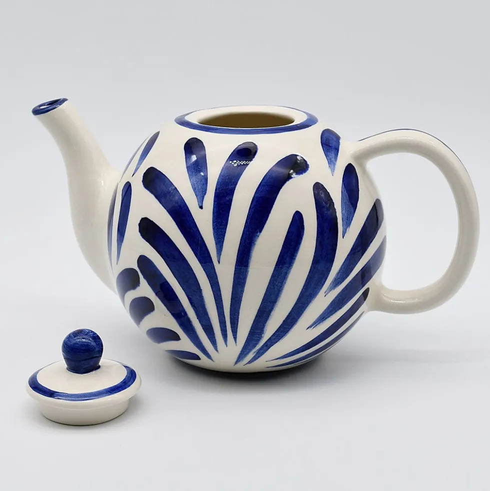 Théière boule en céramique "Andorinha" - Bleue