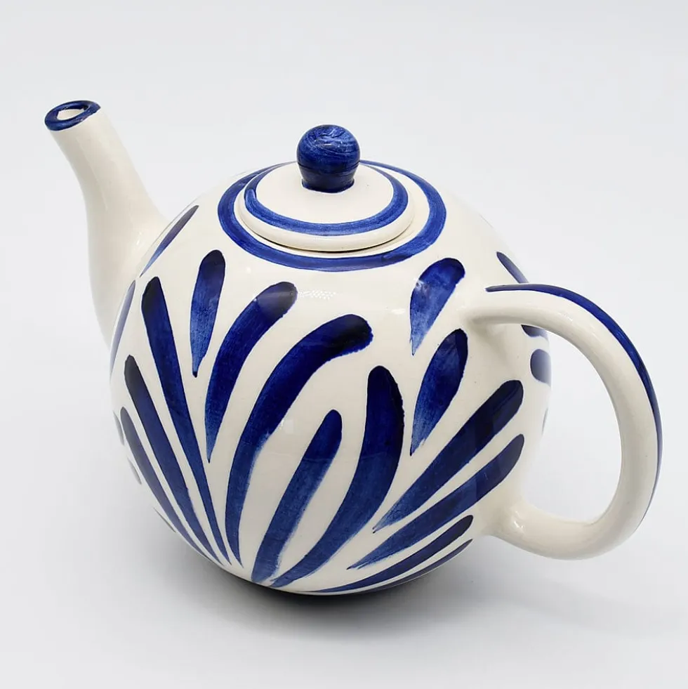 Théière boule en céramique "Andorinha" - Bleue