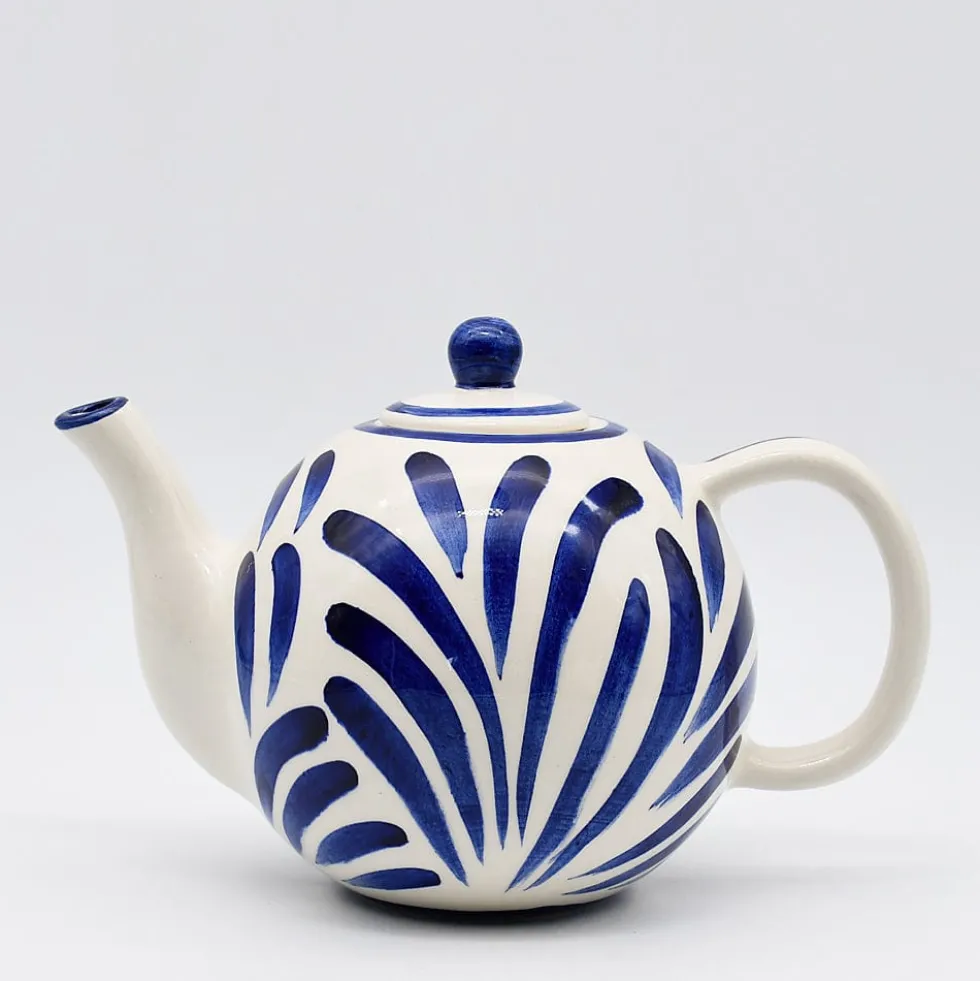 Théière boule en céramique "Andorinha" - Bleue