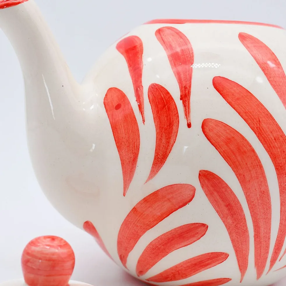 Théière boule en céramique "Andorinha" - Rouge