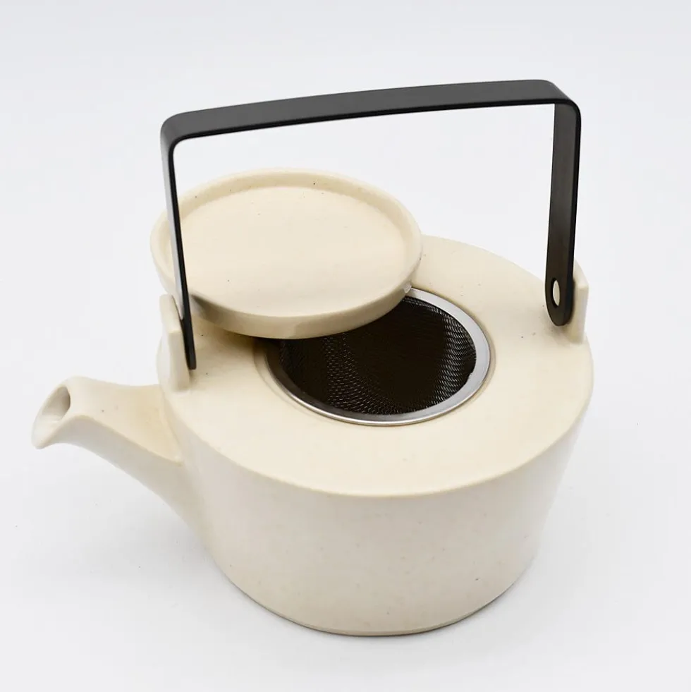Théière en grès beige "Lagoa"