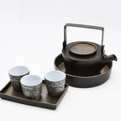 Théière en grès bronze