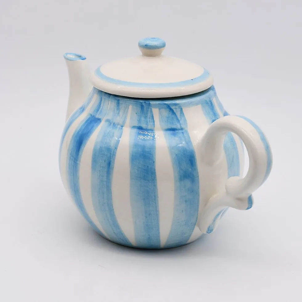 Théière rayée "Costa Nova Mar" - Turquoise