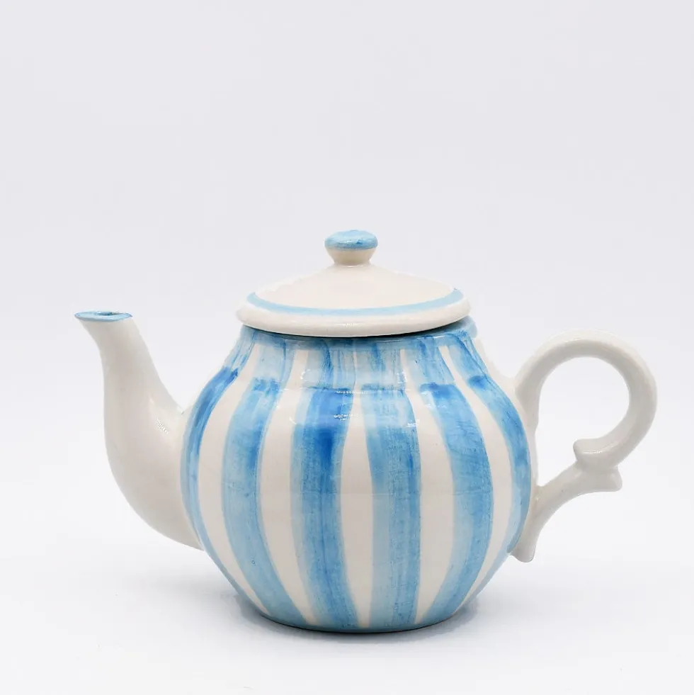 Théière rayée "Costa Nova Mar" - Turquoise